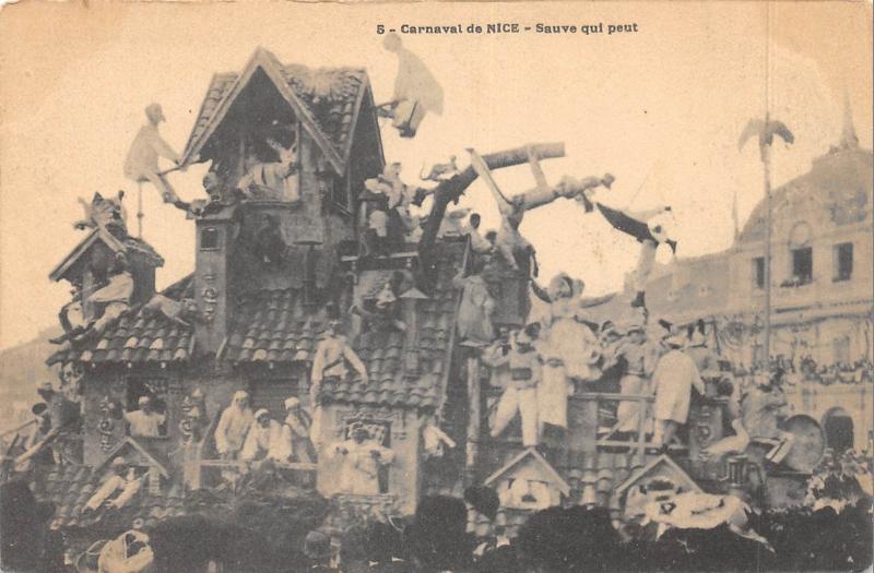 Carte postale ancienne Carnaval De Nice - Sauve Qui Peut