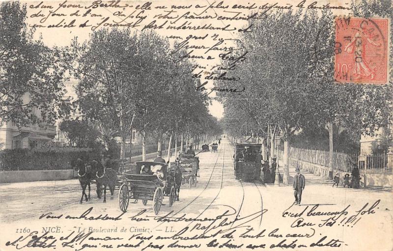 Carte postale ancienne Nice - Le Boulevard De Cimiez à Nice