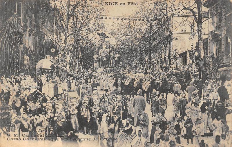 Carte postale ancienne Nice En Fete - Avenue De La Gare