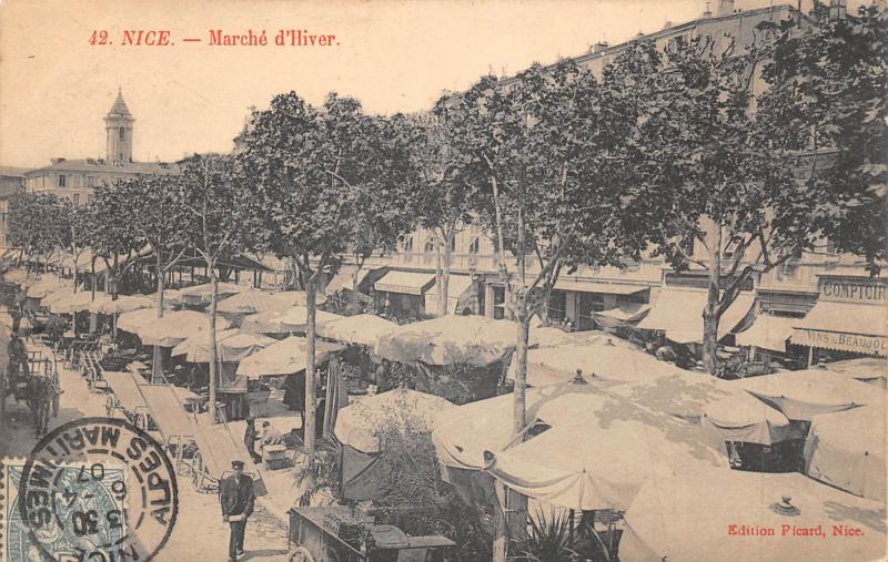 Carte postale ancienne Nice - Marche D'Hiver à Nice