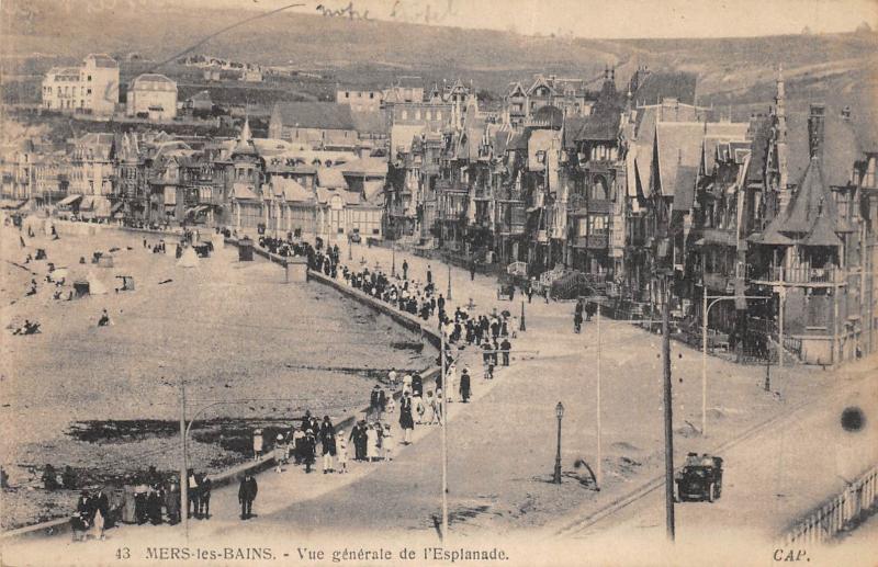Carte postale ancienne Mers Les Bains - Vue Generale De L'Esplanade à Mers-les-Bains