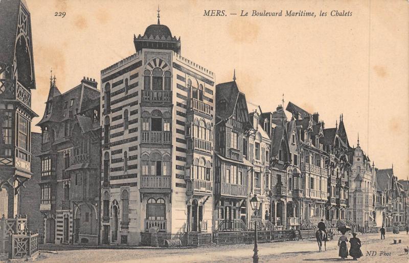 Carte postale ancienne Mers - Le Boulevard Maritime - Les Chalets