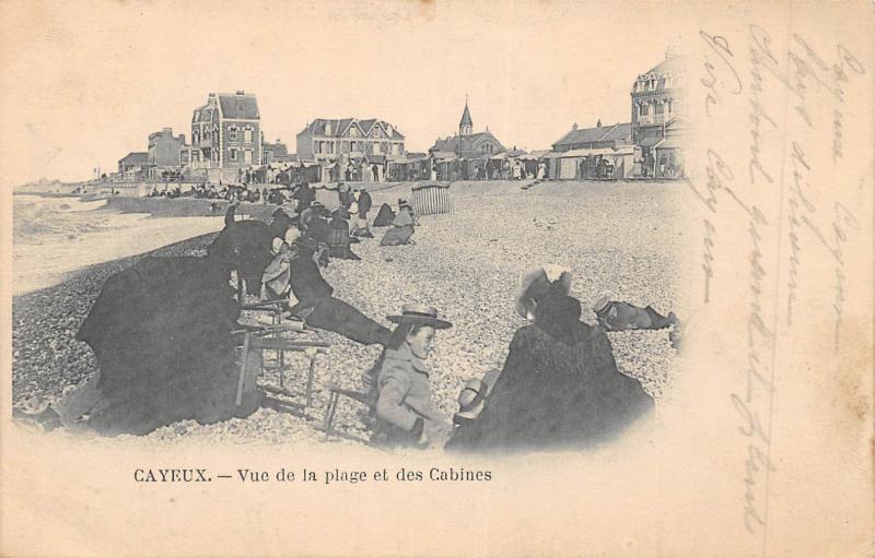 Carte postale ancienne Cayeux - Vue De La Plage Et Des Cabines