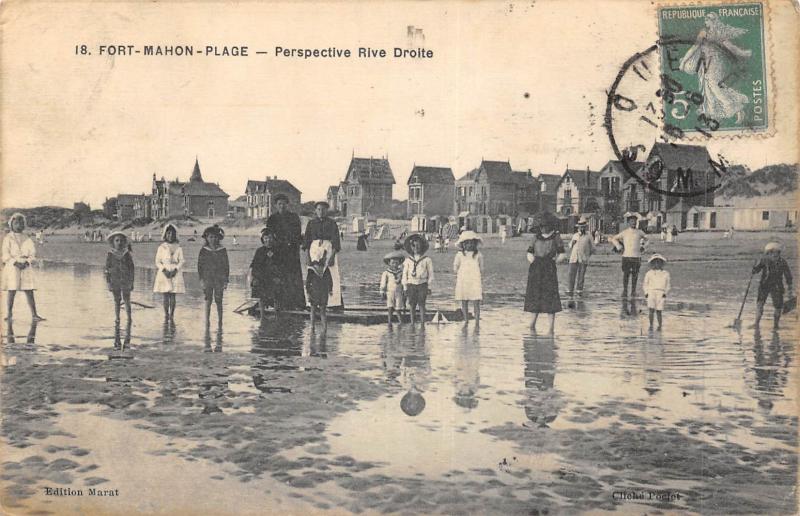 Carte postale ancienne Fort Mahon Plage - Perspective Rive Droite à Fort-Mahon-Plage