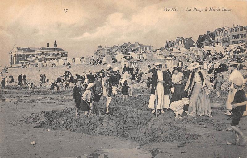 Carte postale ancienne Mers - La Plage A Maree Basse