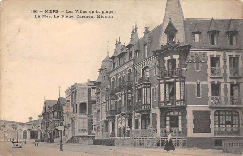 Carte postale ancienne Mers - Les Villas De La Plage - La Mer - La Plage - Carmen - Mignon