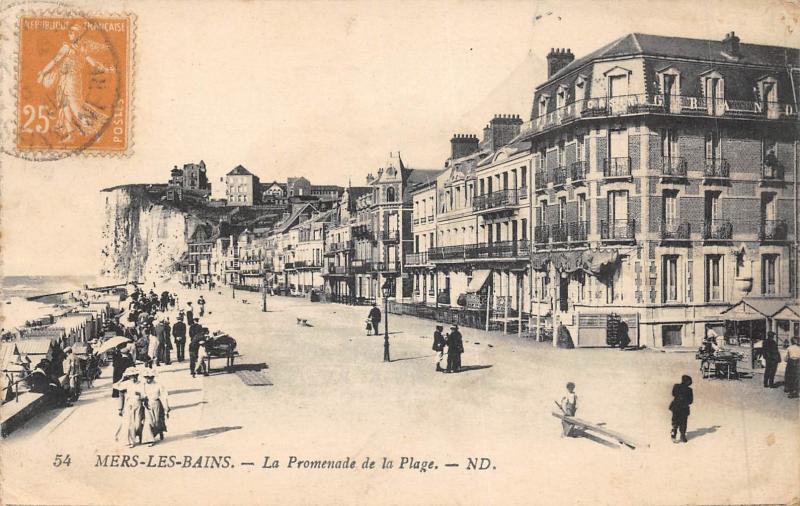 Carte postale ancienne Mers - La Promenade De La Plage