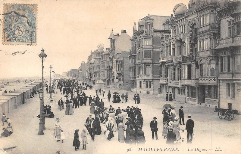 Carte postale ancienne Malo Les Bains - La Digue
