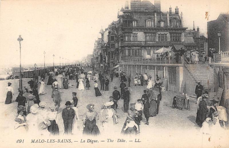 Carte postale ancienne Malo Les Bains - La Digue