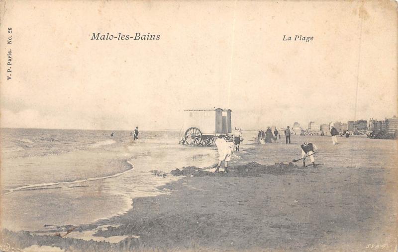 Carte postale ancienne Malo Les Bains - La Plage