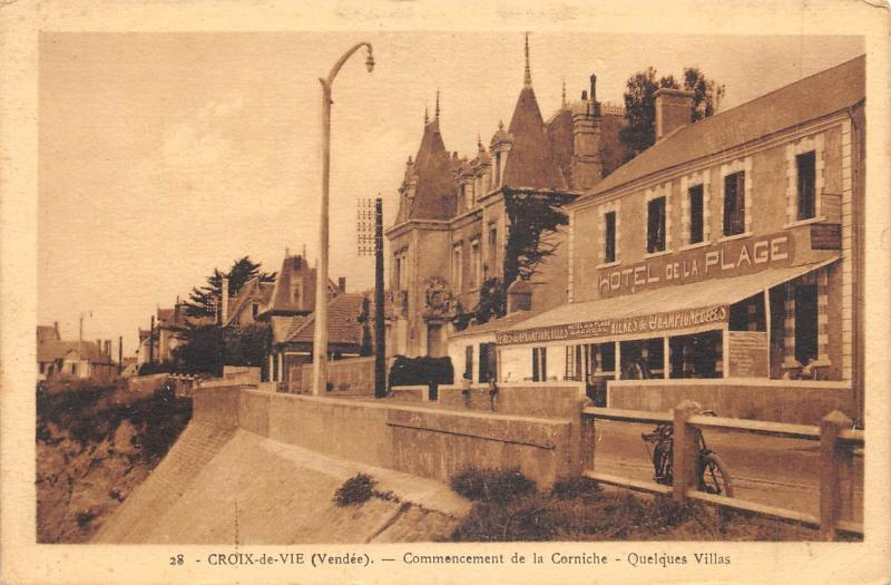 Carte postale ancienne Croix De Vie - Commencement De La Corniche - Quelques Villas