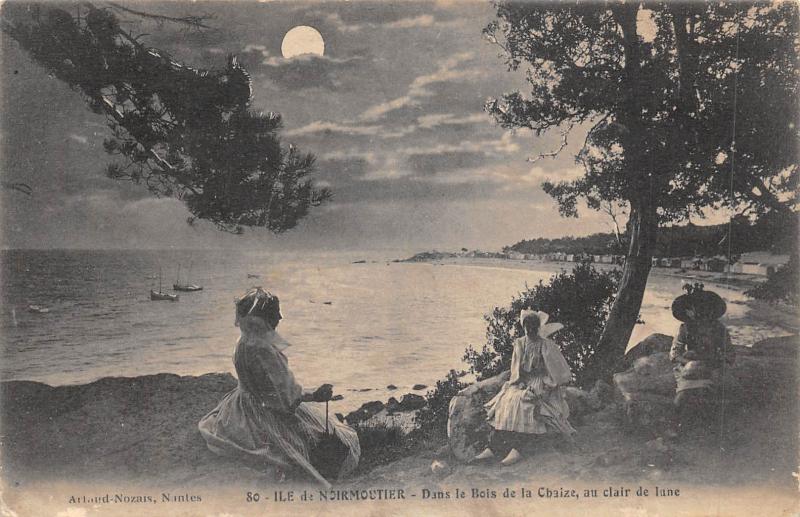 Carte postale ancienne Ile De Noirmoutier - Dans Le Bois De La Chaize - Au Clair De Lune