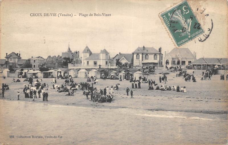 Carte postale ancienne Croix De Vie - Plage De Bois Vinet