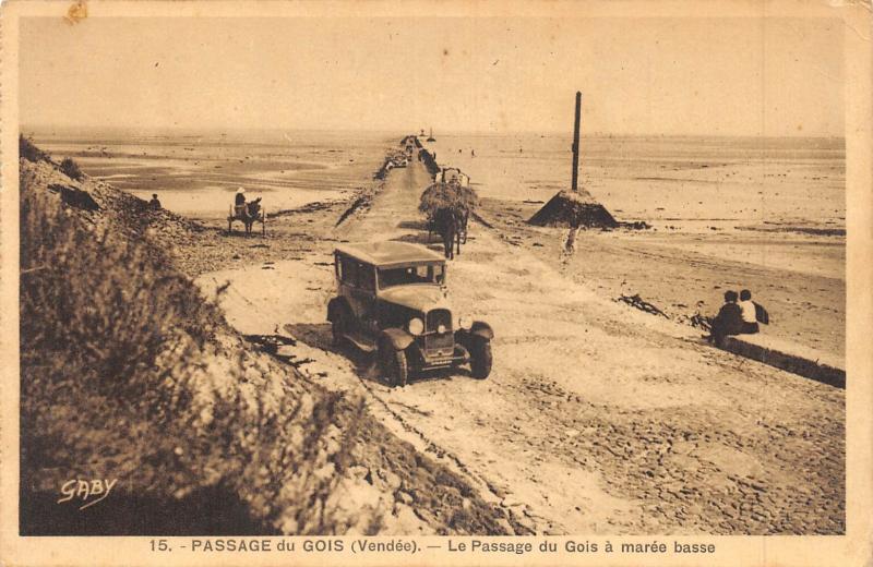 Carte postale ancienne Passage Du Gois - Le Passage Du Gois A Maree Haute
