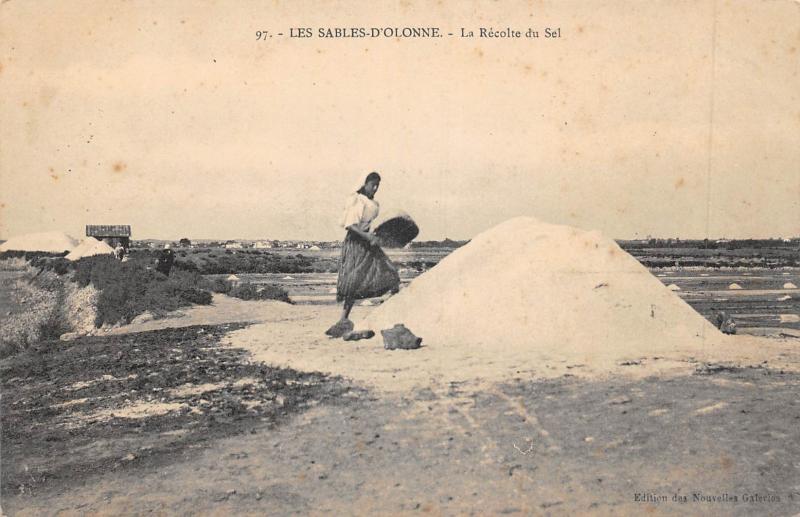 Carte postale ancienne Les Sables D'Olonne - La Recolte Du Sel aux Sables-d'Olonne