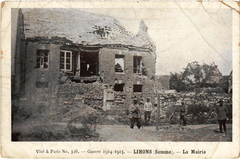 Carte postale ancienne Lihons la Mairie à Lihons