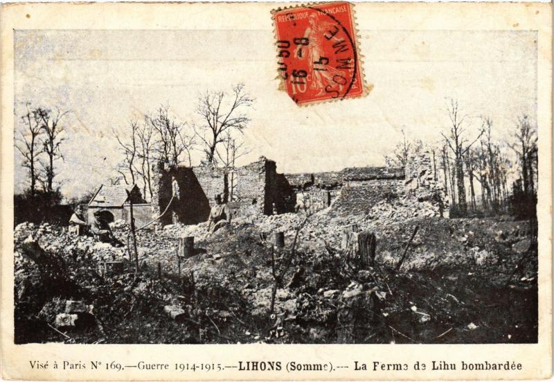 Carte postale ancienne Lihons la ferme à Lihons