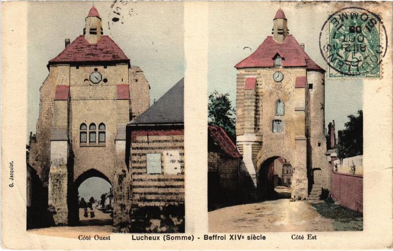 Carte postale ancienne Lucheux le Beffroi à Lucheux
