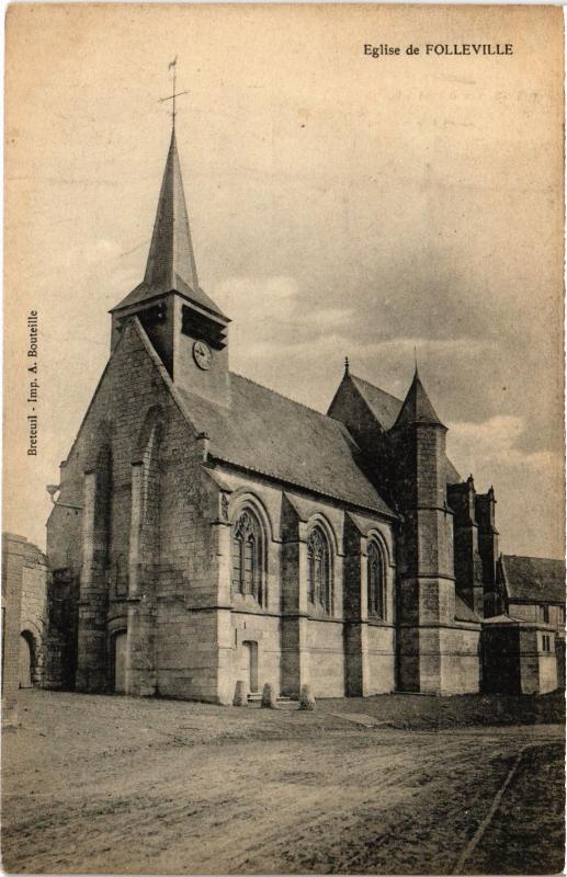 Carte postale ancienne Folleville eglise à Folleville