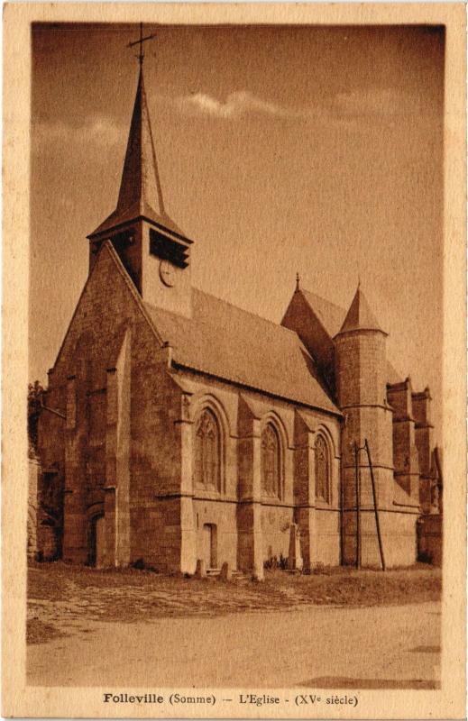 Carte postale ancienne Folleville eglise à Folleville