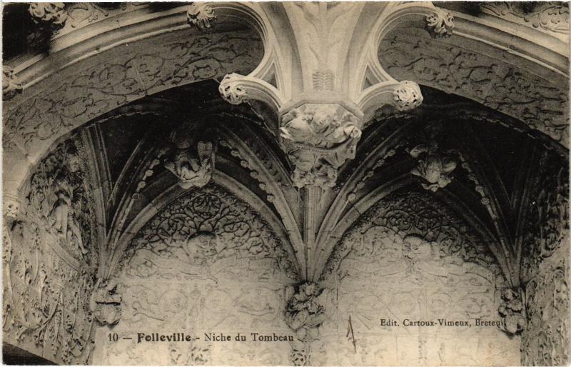 Carte postale ancienne Folleville Niche du Tombeau à Folleville