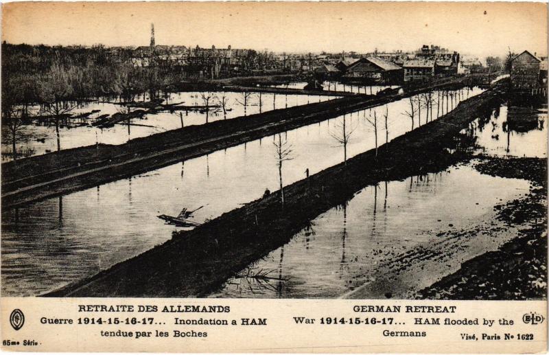 Carte postale ancienne Ham inondation