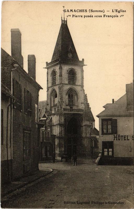 Carte postale ancienne Gamaches eglise à Gamaches