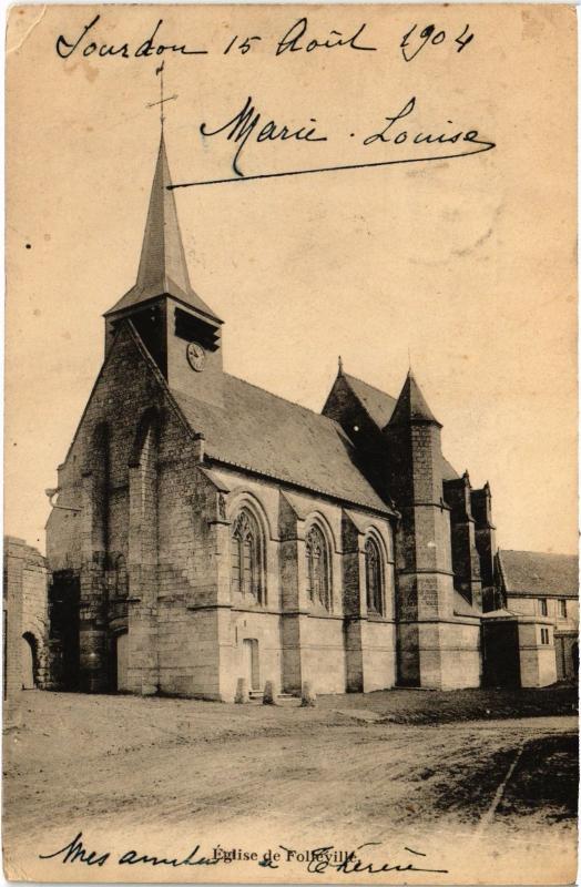 Carte postale ancienne Folleville eglise à Folleville