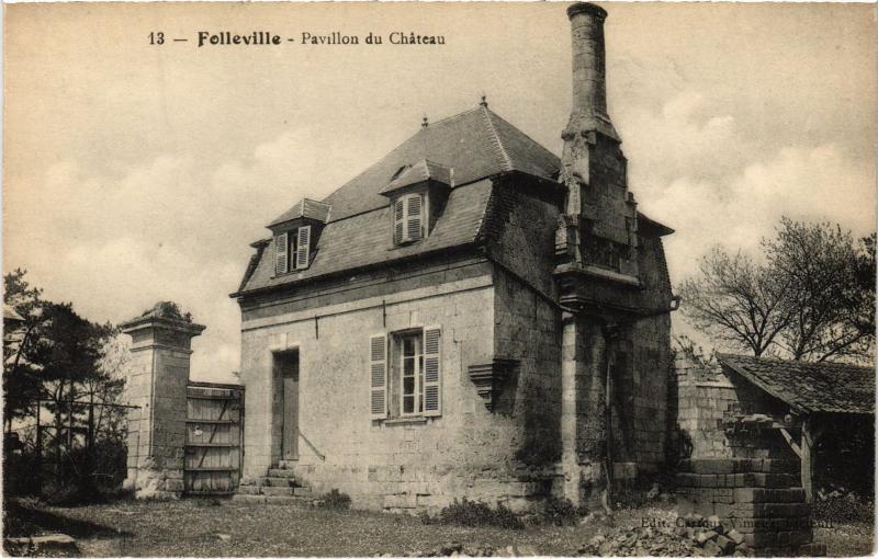 Carte postale ancienne Folleville Pavillon du chateau à Folleville