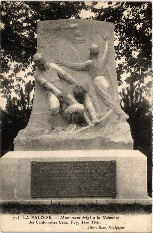 Carte postale ancienne La Faloise Monument Memoire des Cantonniers Cras à La Faloise