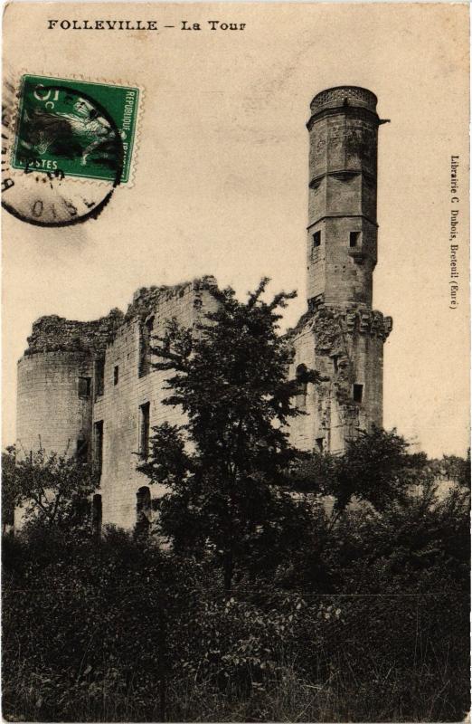 Carte postale ancienne Folleville la tour à Folleville