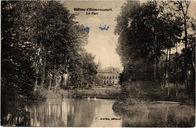 Carte postale ancienne Hamencourt le chateau le parc