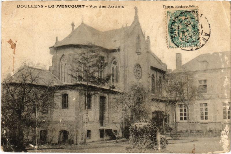 Carte postale ancienne Doullens vue des jardins à Doullens