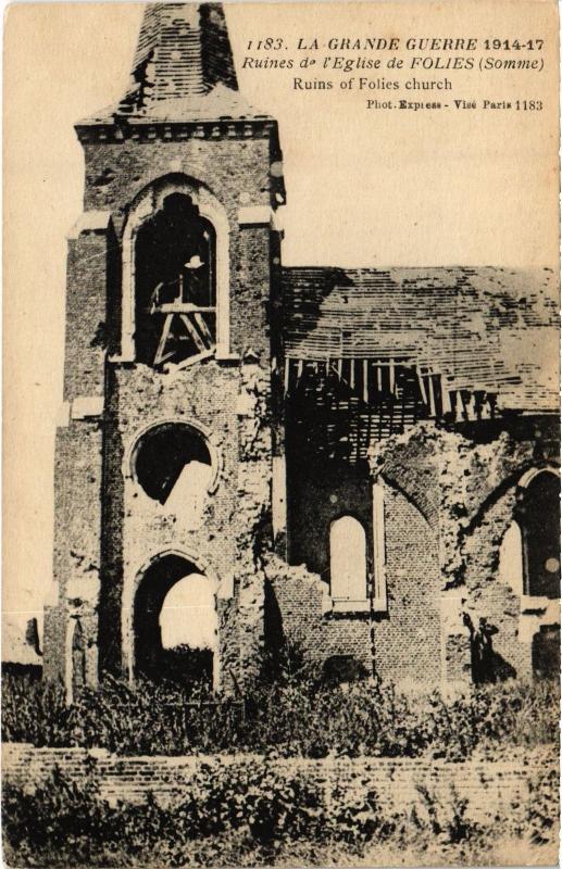 Carte postale ancienne Folies eglise à Folies