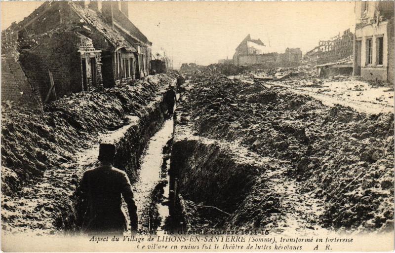 Carte postale ancienne Lihons aspect du village à Lihons