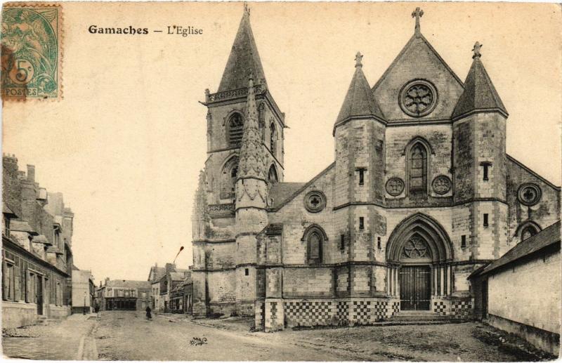 Carte postale ancienne Gamaches eglise à Gamaches