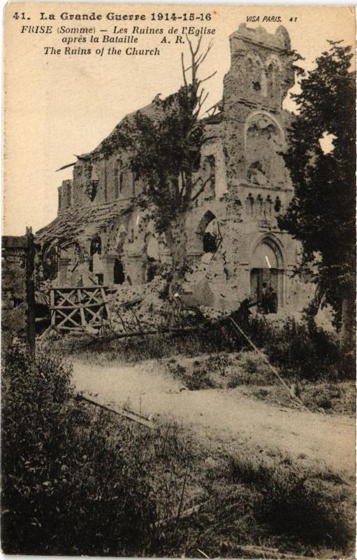 Carte postale ancienne Frise Ruines de l'eglise à Frise