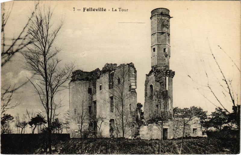 Carte postale ancienne Folleville la tour à Folleville