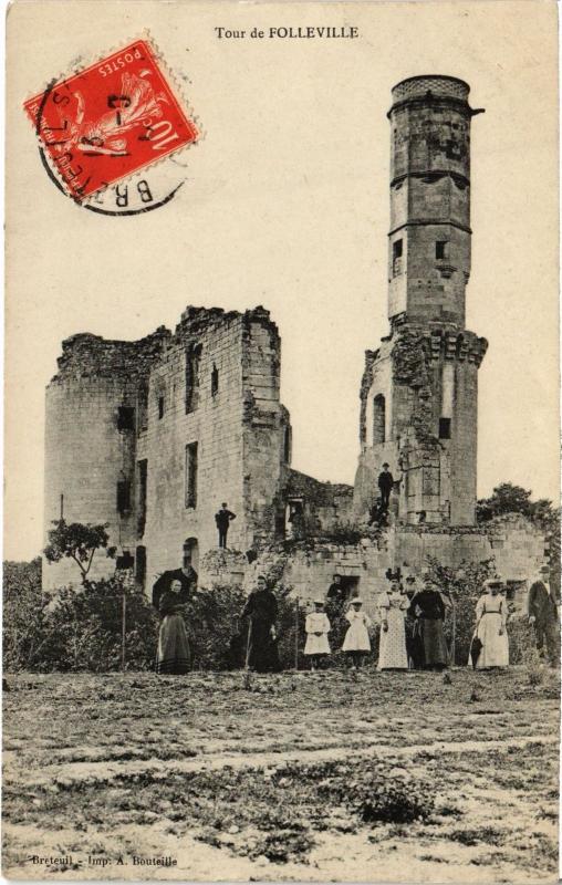 Carte postale ancienne Folleville la tour à Folleville