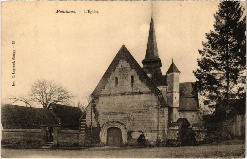 Carte postale ancienne Monchaux eglise