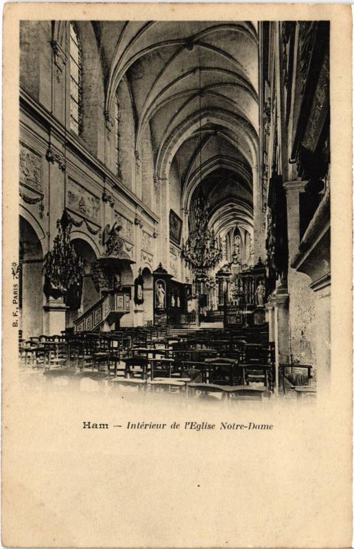 Carte postale ancienne Ham interieur de l'eglise