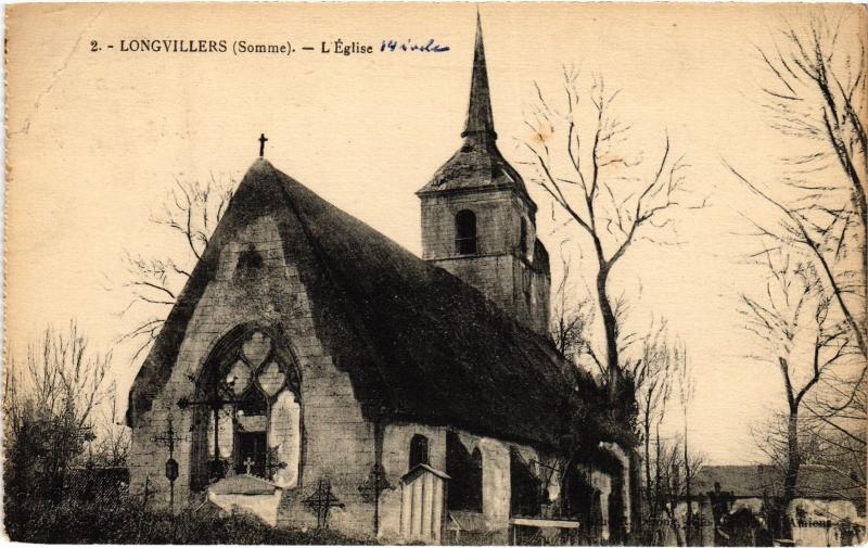 Carte postale ancienne Longvillers eglise