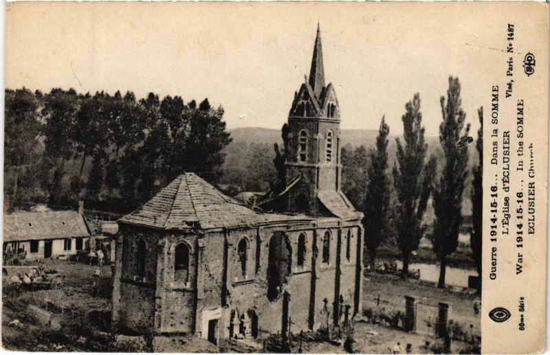 Carte postale ancienne Ecluiser eglise
