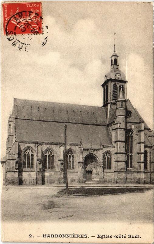 Carte postale ancienne Harbonnieres eglise