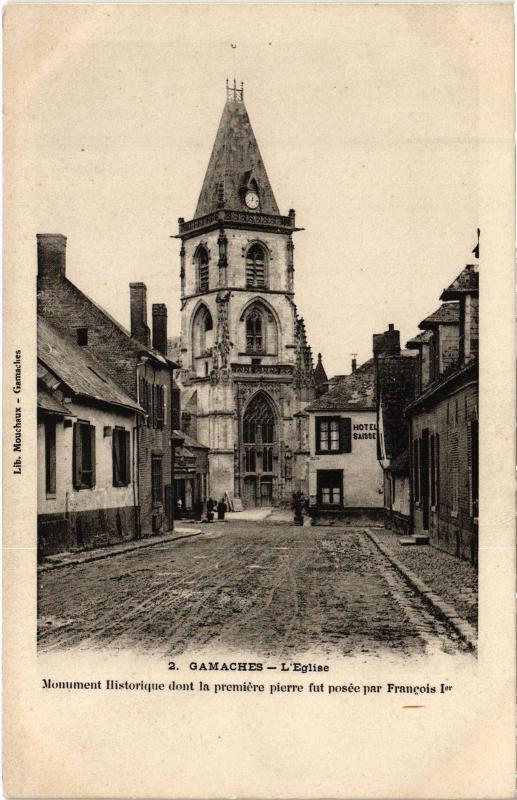 Carte postale ancienne Gamaches eglise à Gamaches