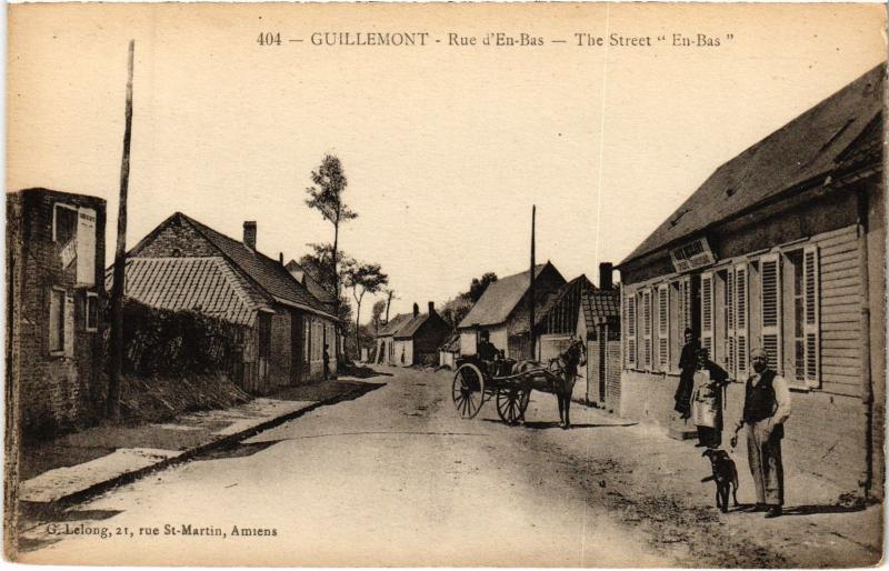Carte postale ancienne Guillemont Rue d'En Bas à Guillemont