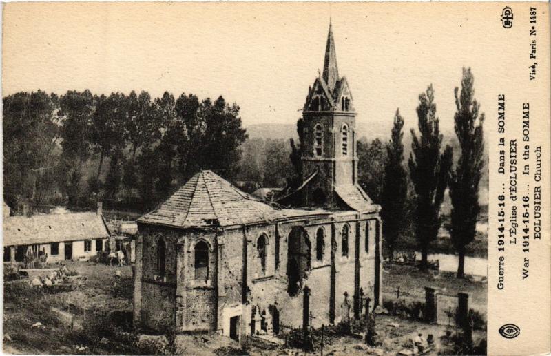 Carte postale ancienne Ecluiser eglise