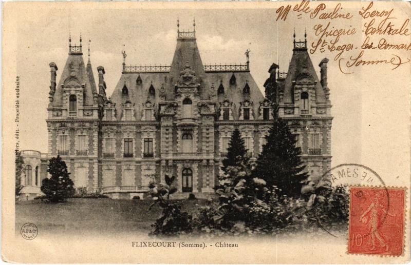 Carte postale ancienne Flixecourt le chateau à Flixecourt