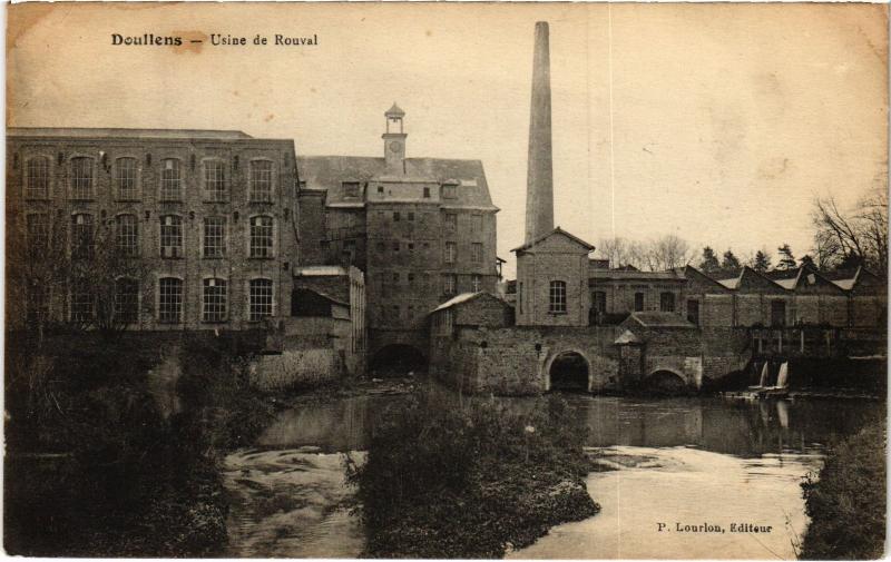Carte postale ancienne Doullens Usine de Rouval à Doullens
