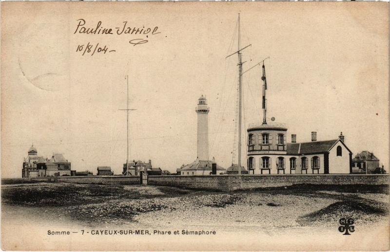 Carte postale ancienne Cayeux le phare et semaphore